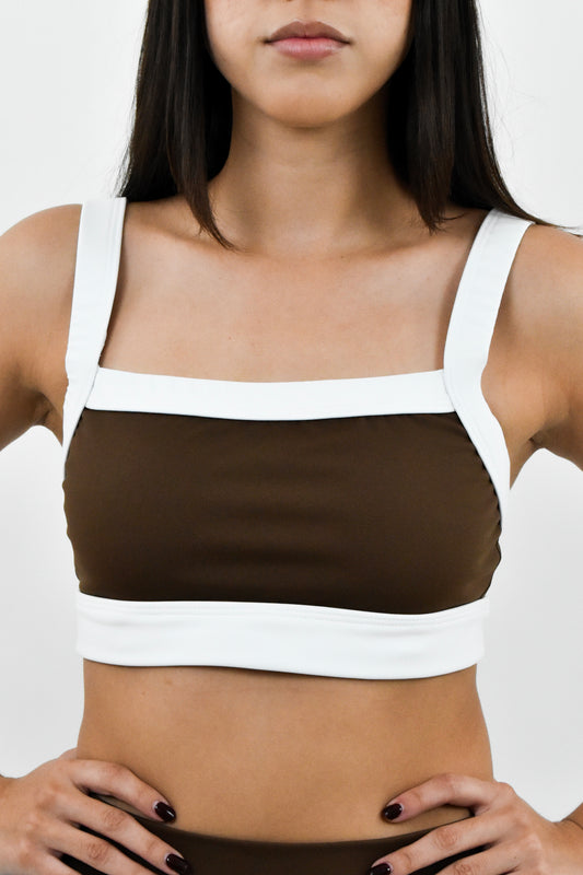 The Minimalist Top: White and Brown